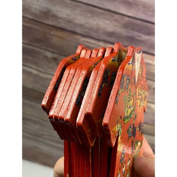 Set Of 8 Island Heritage Hawaiian Shirt Shaped Aloha Themed Cork Backed Coasters - Picture 8 of 13